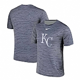 Kansas City Gray Black Striped Logo Performance T-Shirt,baseball caps,new era cap wholesale,wholesale hats